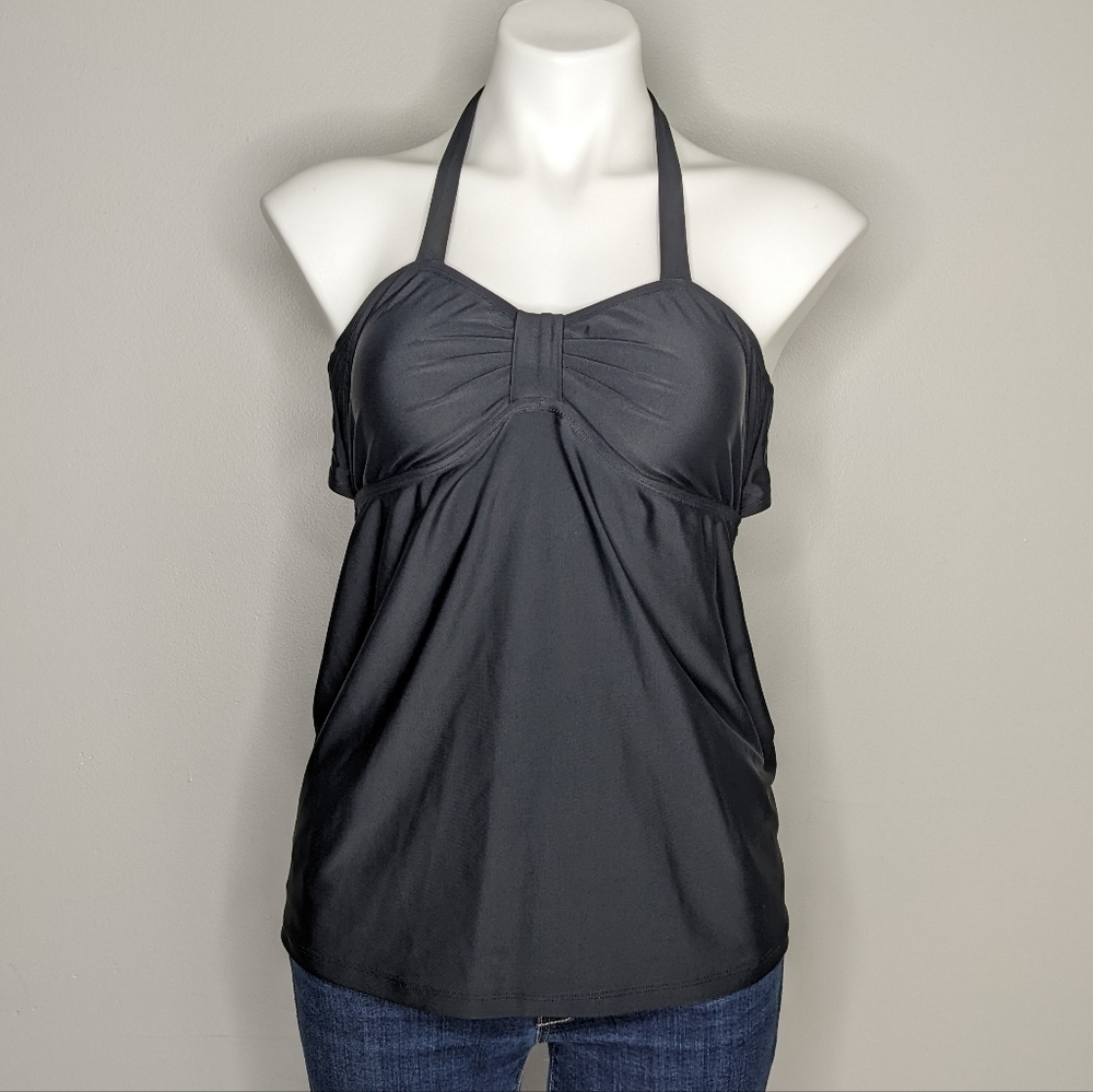 ✨3/$15 Maternal America black tankini swim top M